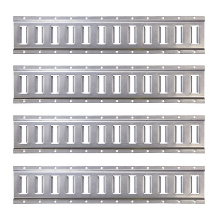 Us Cargo Control 2' Horizontal Galvanized E Track, PK4 HET2GV-4PK